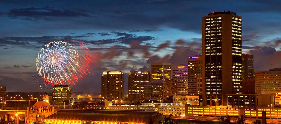 Richmond Skyline with Fireworks