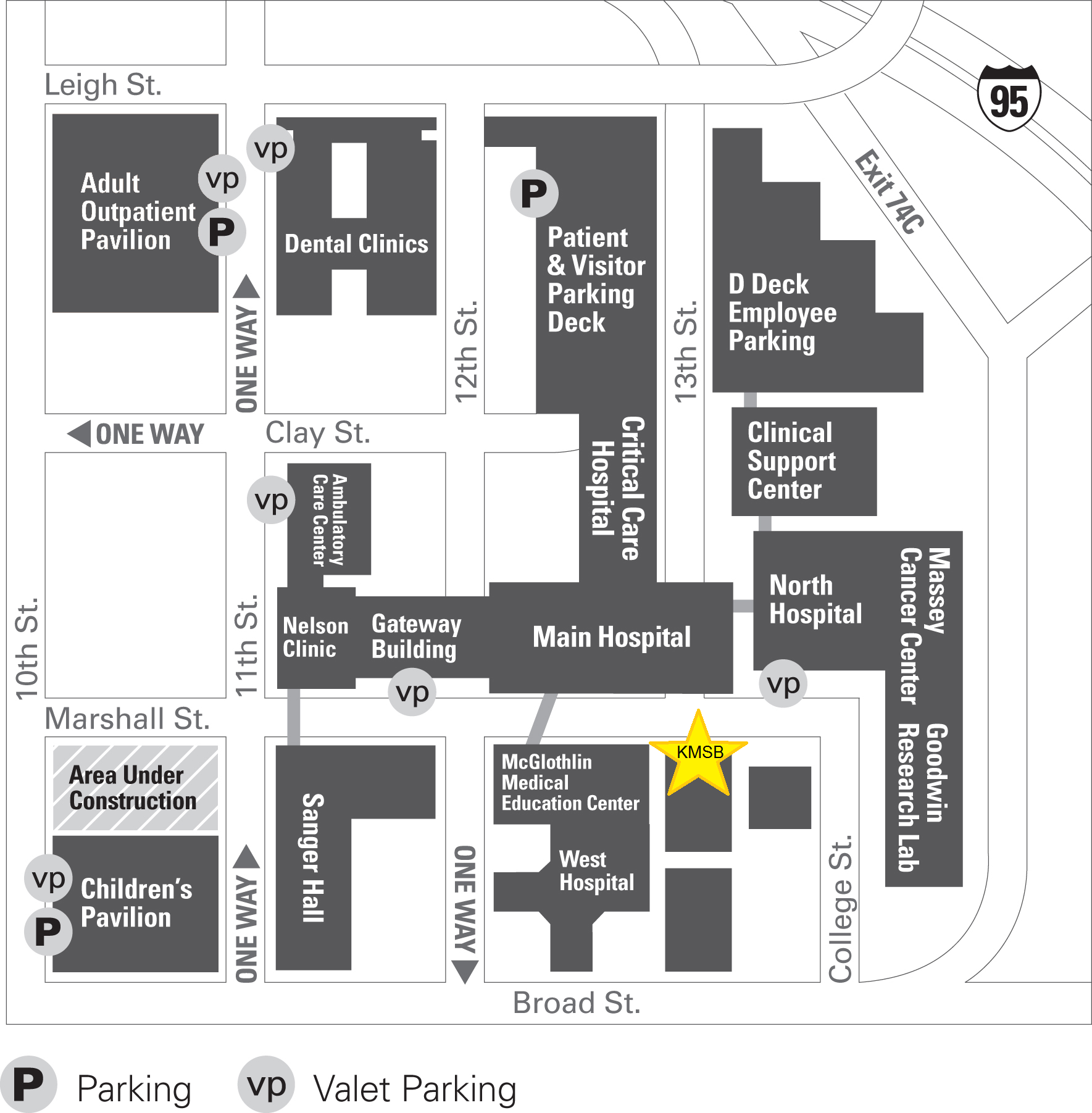 Map showing KMSB location